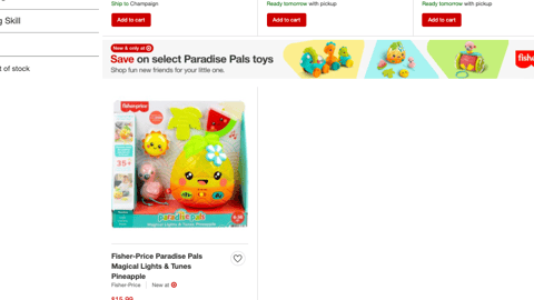 Target Fisher-Price Paradise Pals Display Ad